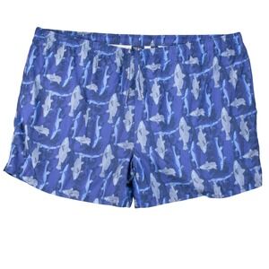 Harbor‎ Bay Mens 6XL Fish Print Swim Trunks Big & Tall Mesh Lined